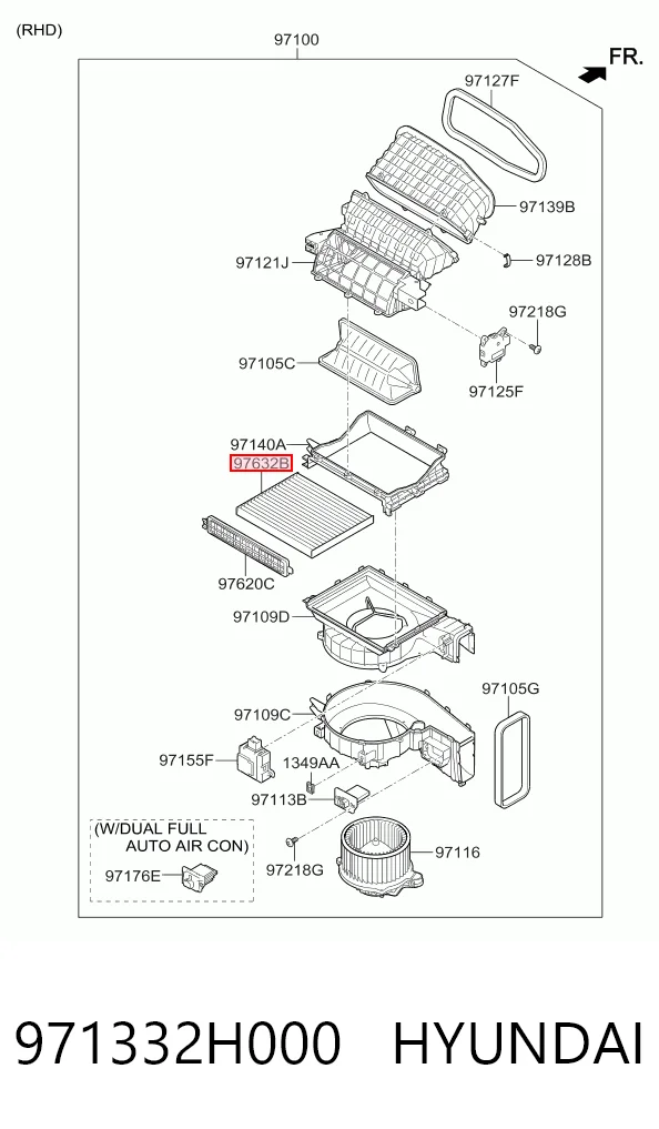971332H000 Hyundai/Kia Filtro antipolen