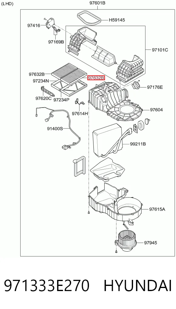 Filtro de habitáculo HYUNDAI 971333E270