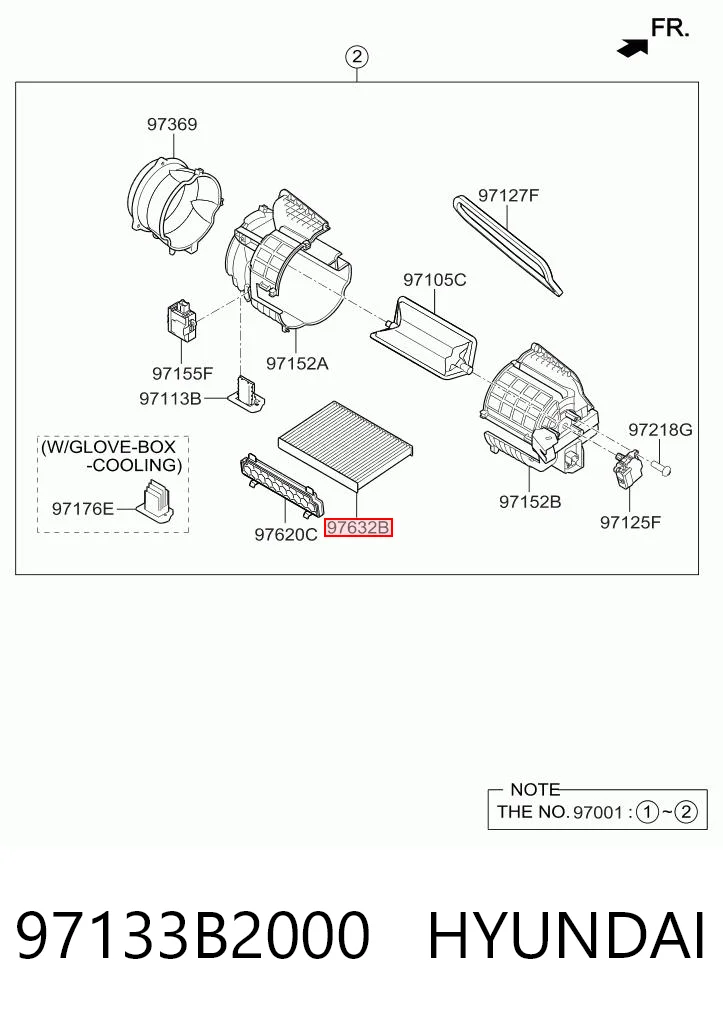 97133B2000 Hyundai/Kia Filtro antipolen