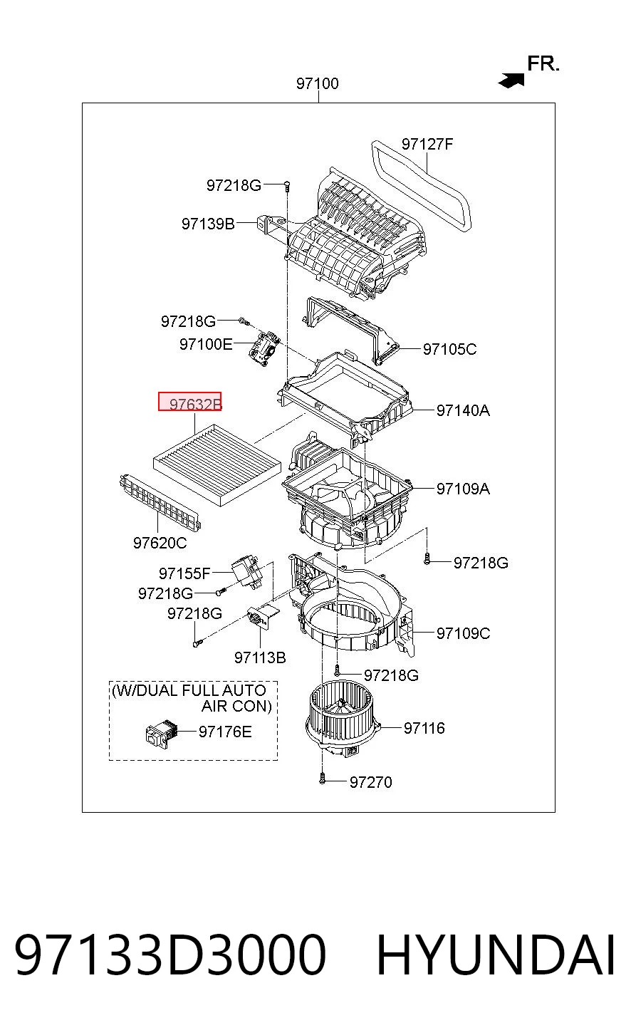 97133D3000 Hyundai/Kia Filtro antipolen