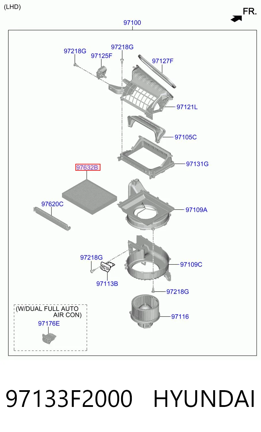 97133F2000 Hyundai/Kia Filtro antipolen