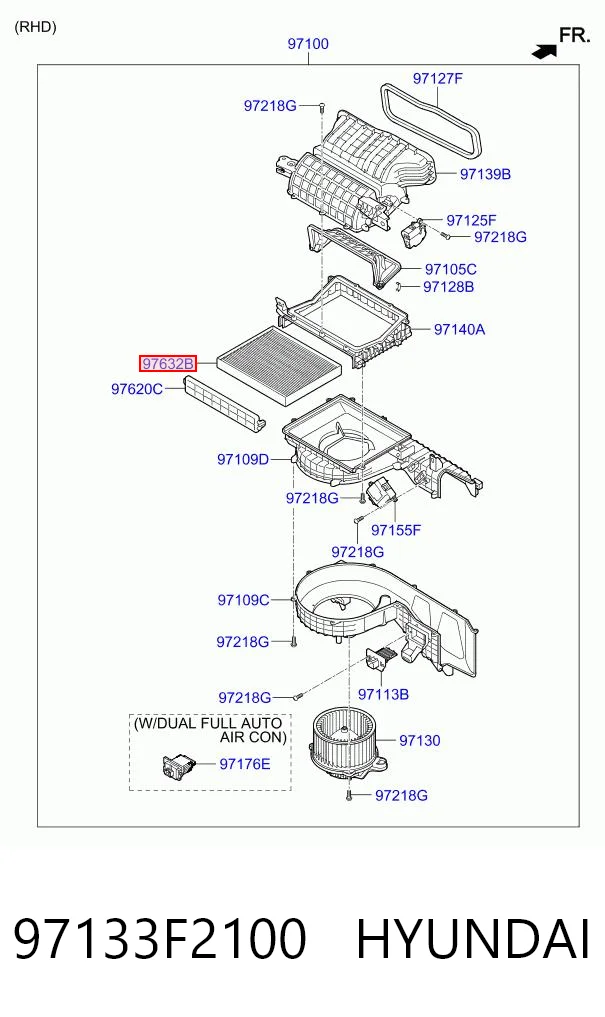 97133F2100 Hyundai/Kia Filtro antipolen