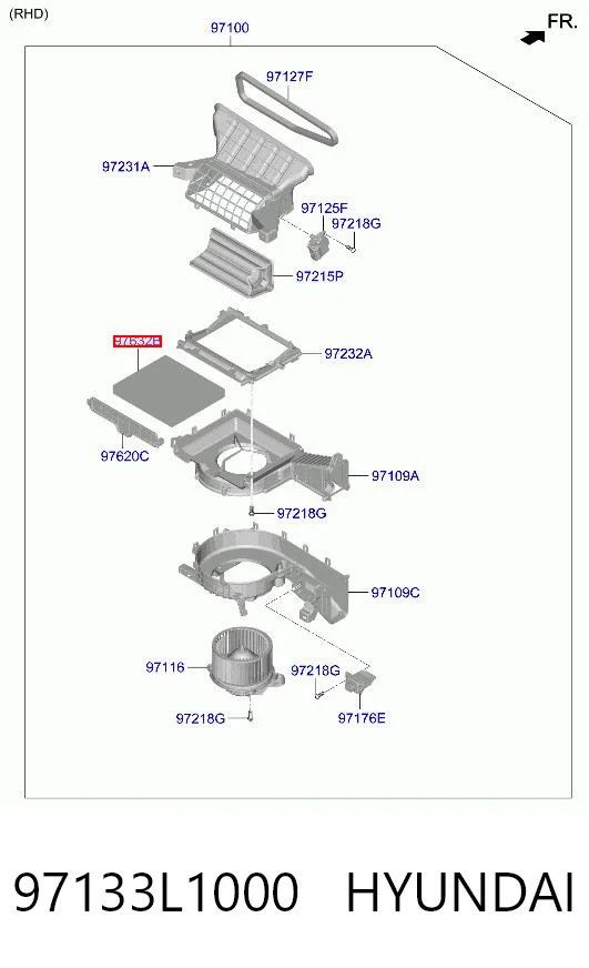 97133L1000 Hyundai/Kia Filtro antipolen