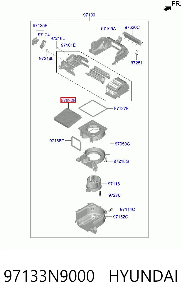 Filtro de habitáculo HYUNDAI 97133N9000