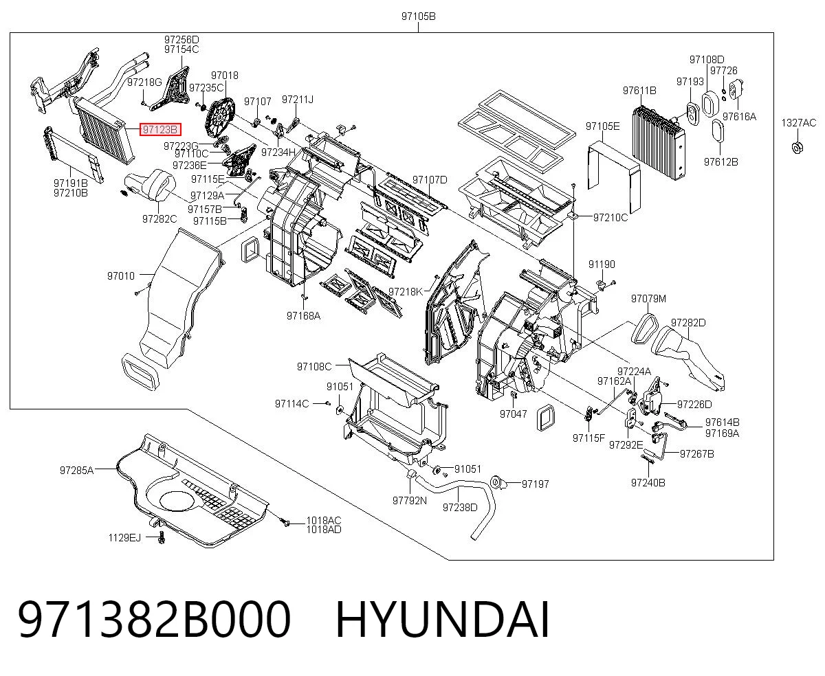 971382B000 Hyundai/Kia Radiador interior