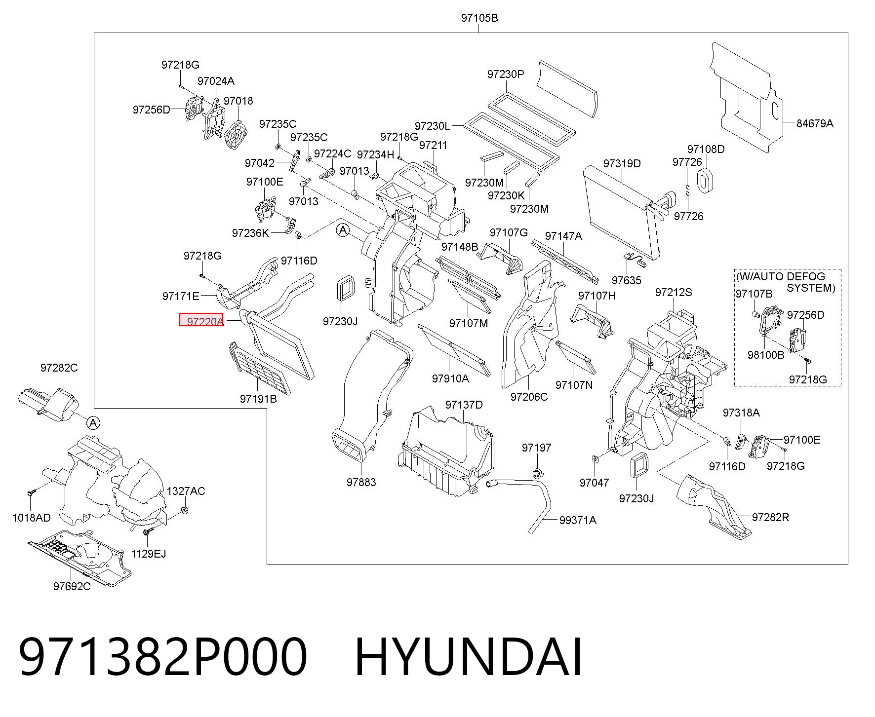 Radiador de calefacción 971382P000 HYUNDAI