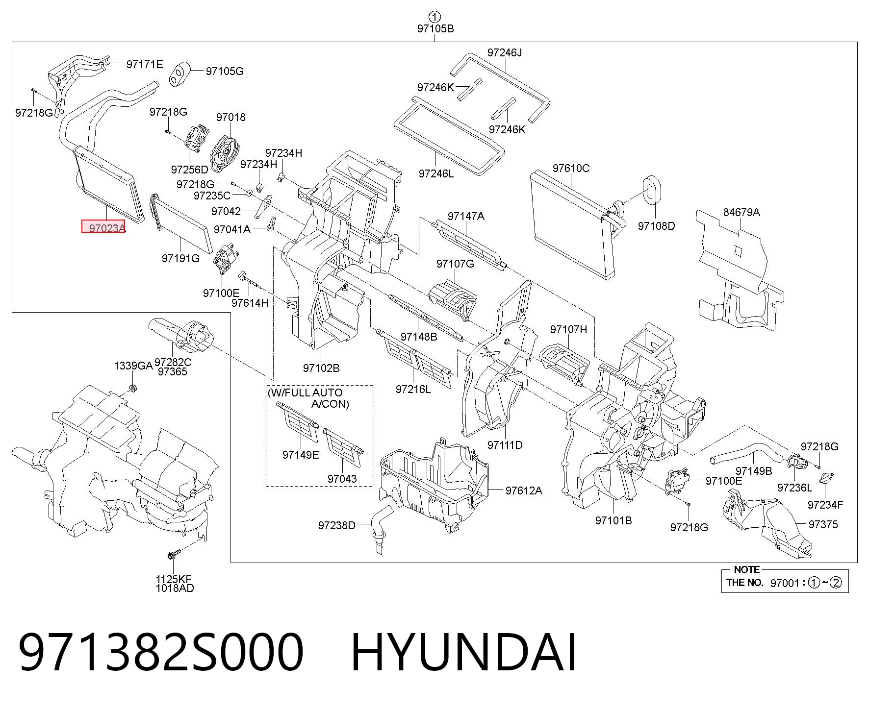 971382S000 Hyundai/Kia Radiador interior