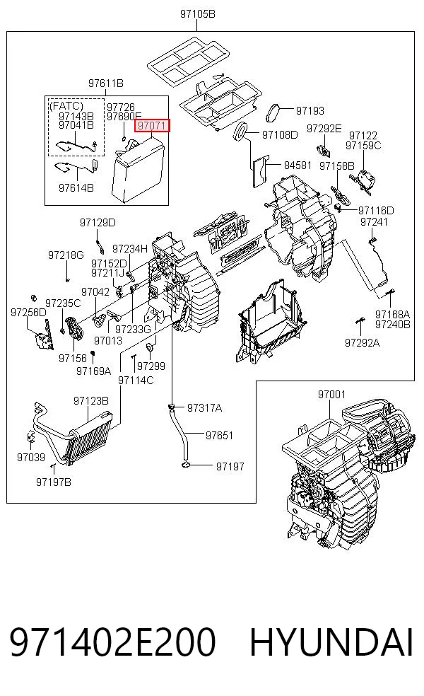 Evaporador, aire acondicionado para Hyundai Tucson I JM