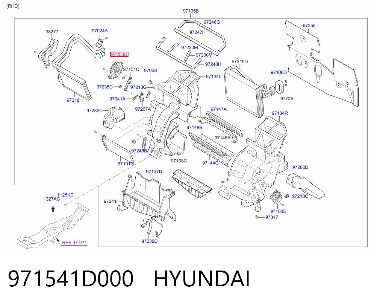 971541D000 Hyundai/Kia Actuador de compuerta de calefacción