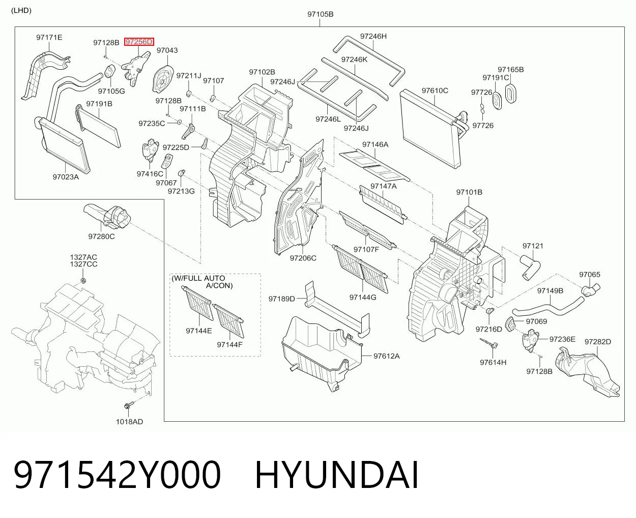 971542Y000 Hyundai/Kia Actuador de compuerta de calefacción