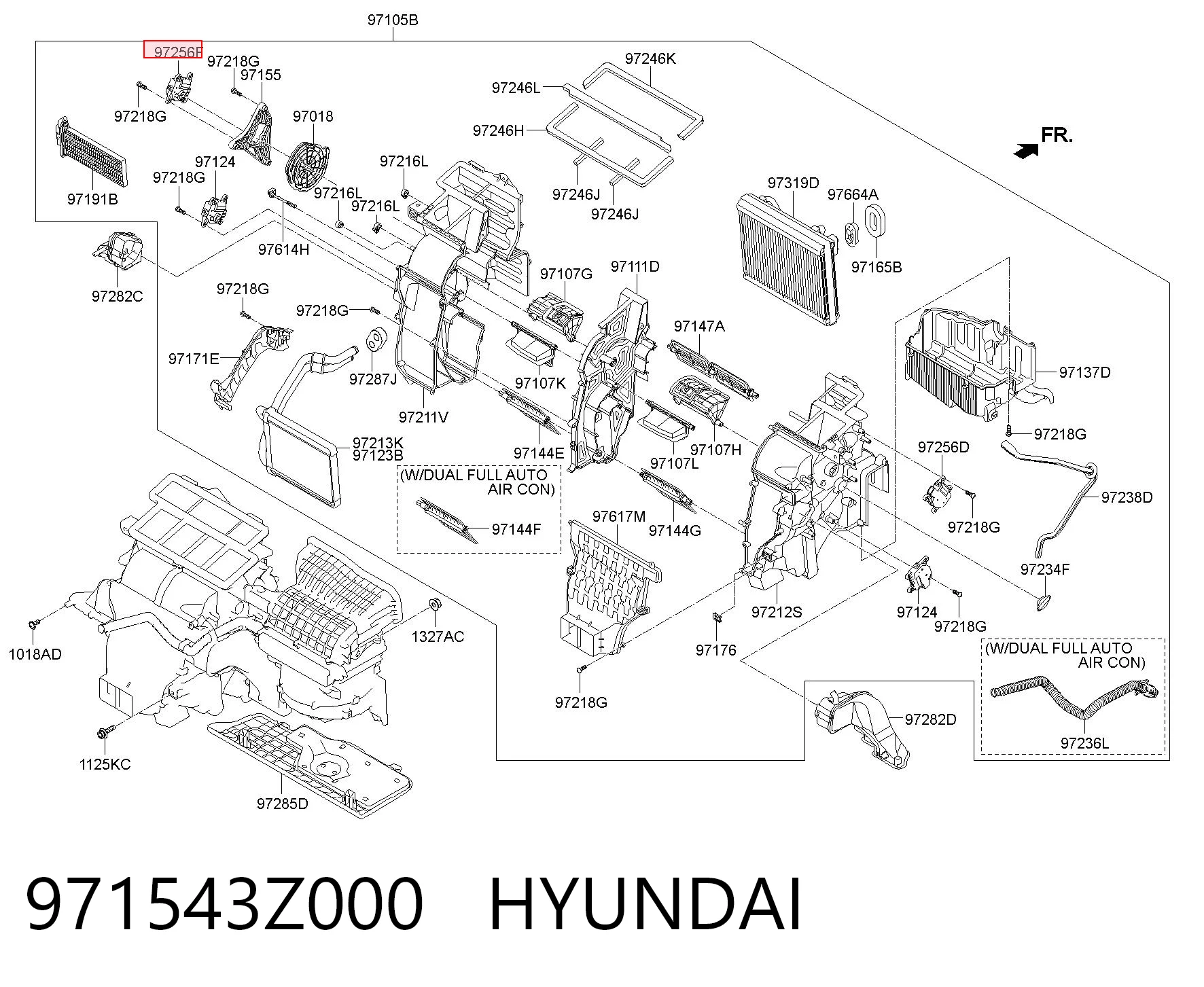 971543Z000 Hyundai/Kia Actuador de compuerta de calefacción