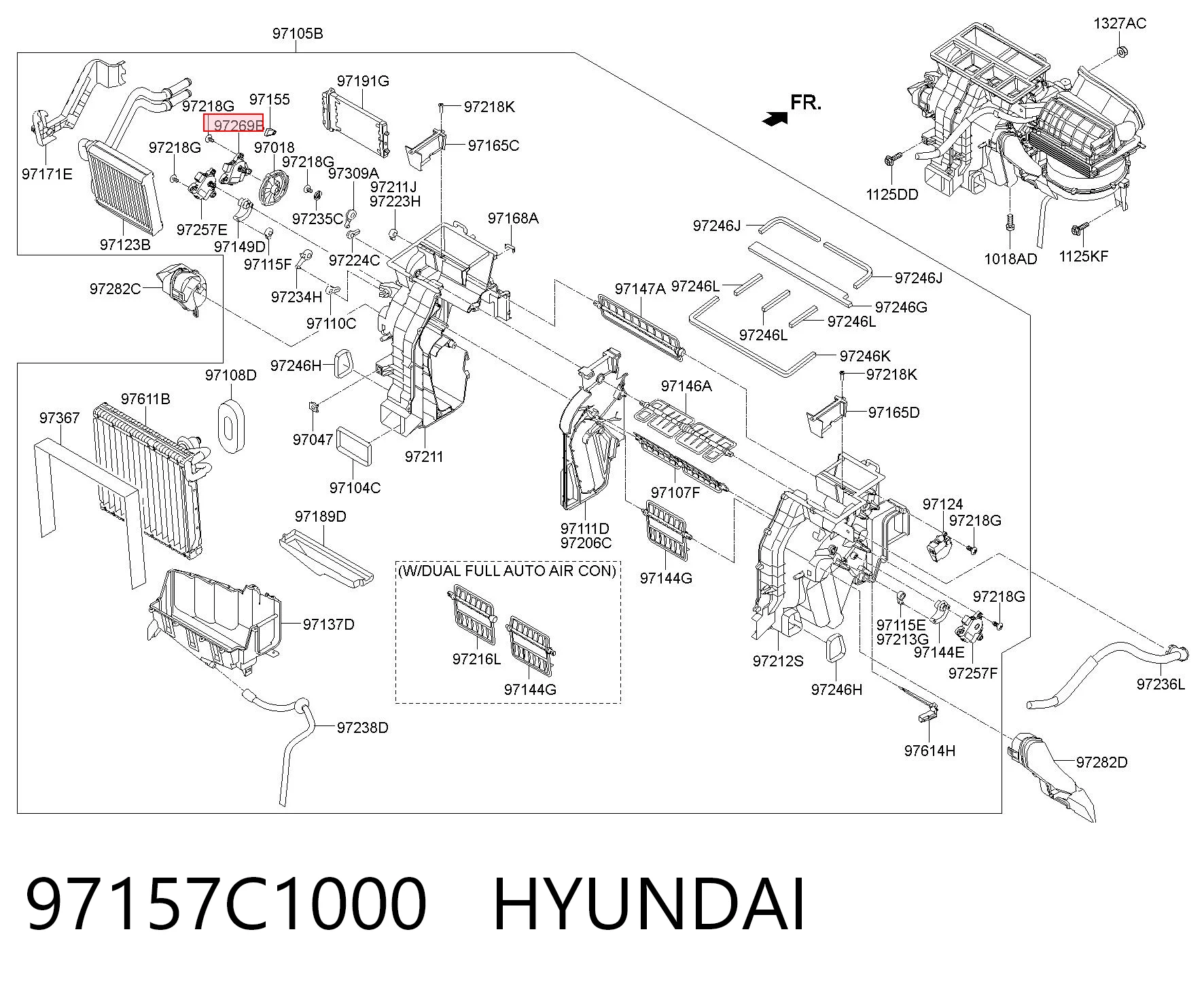 97157C1000 Hyundai/Kia Actuador de compuerta de calefacción