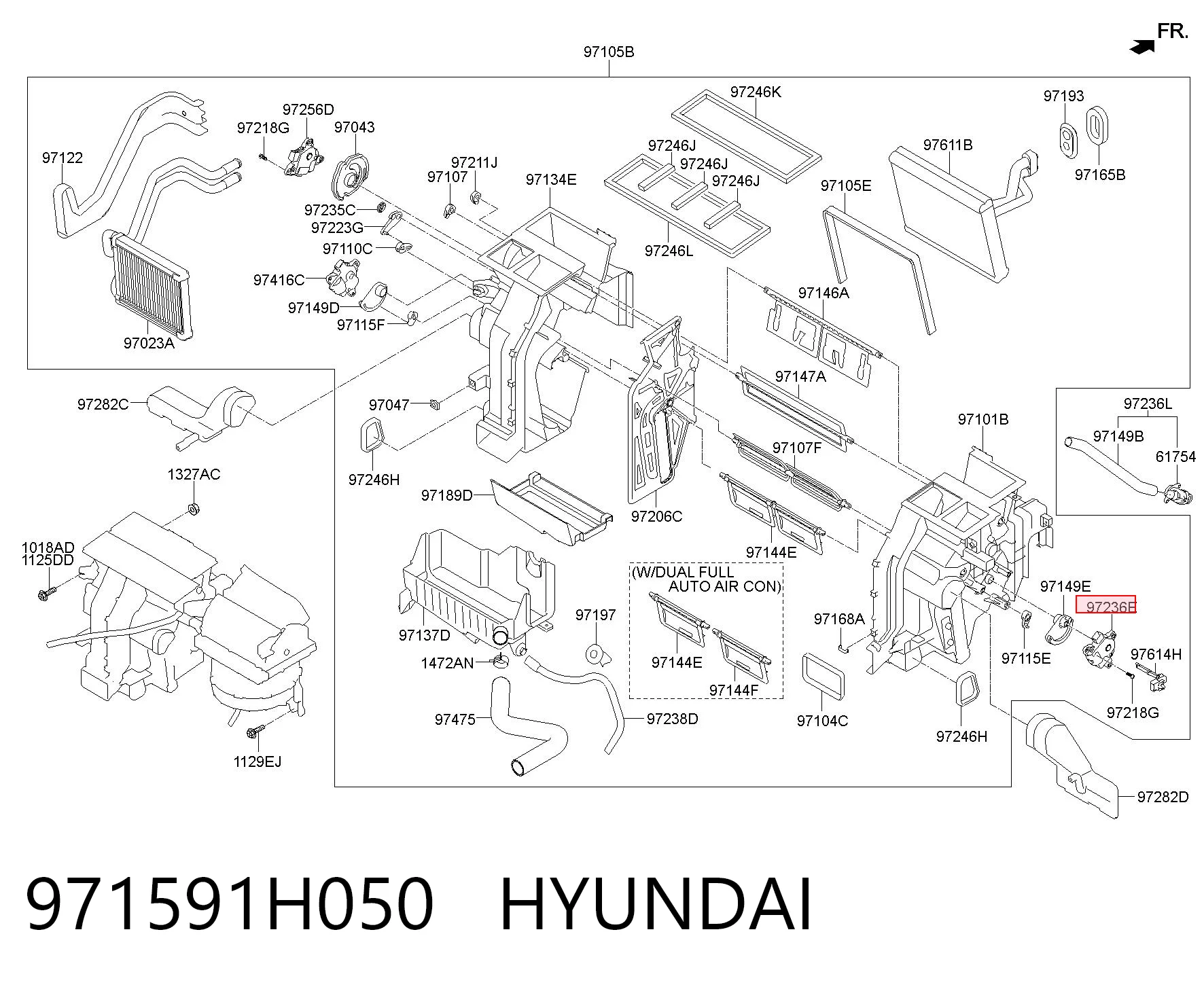 971591H050 Hyundai/Kia Actuador de compuerta de calefacción
