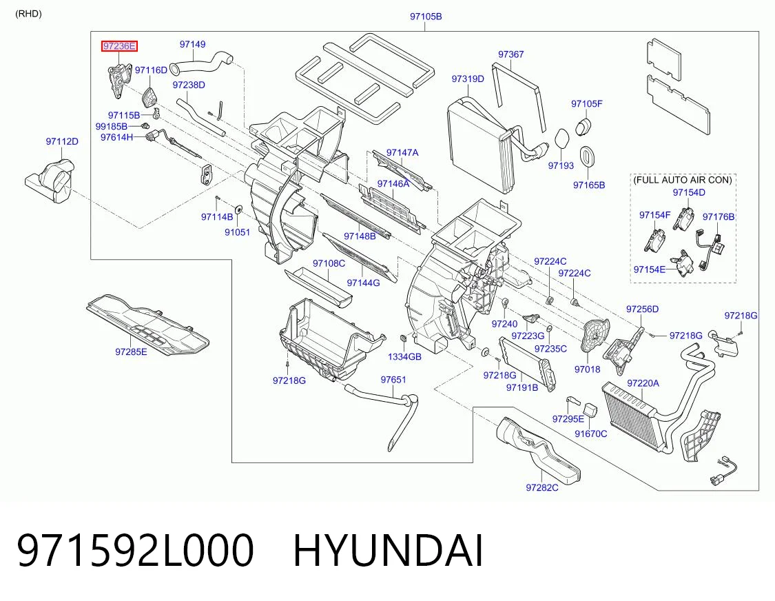 971592L000 Hyundai/Kia Actuador de compuerta de calefacción