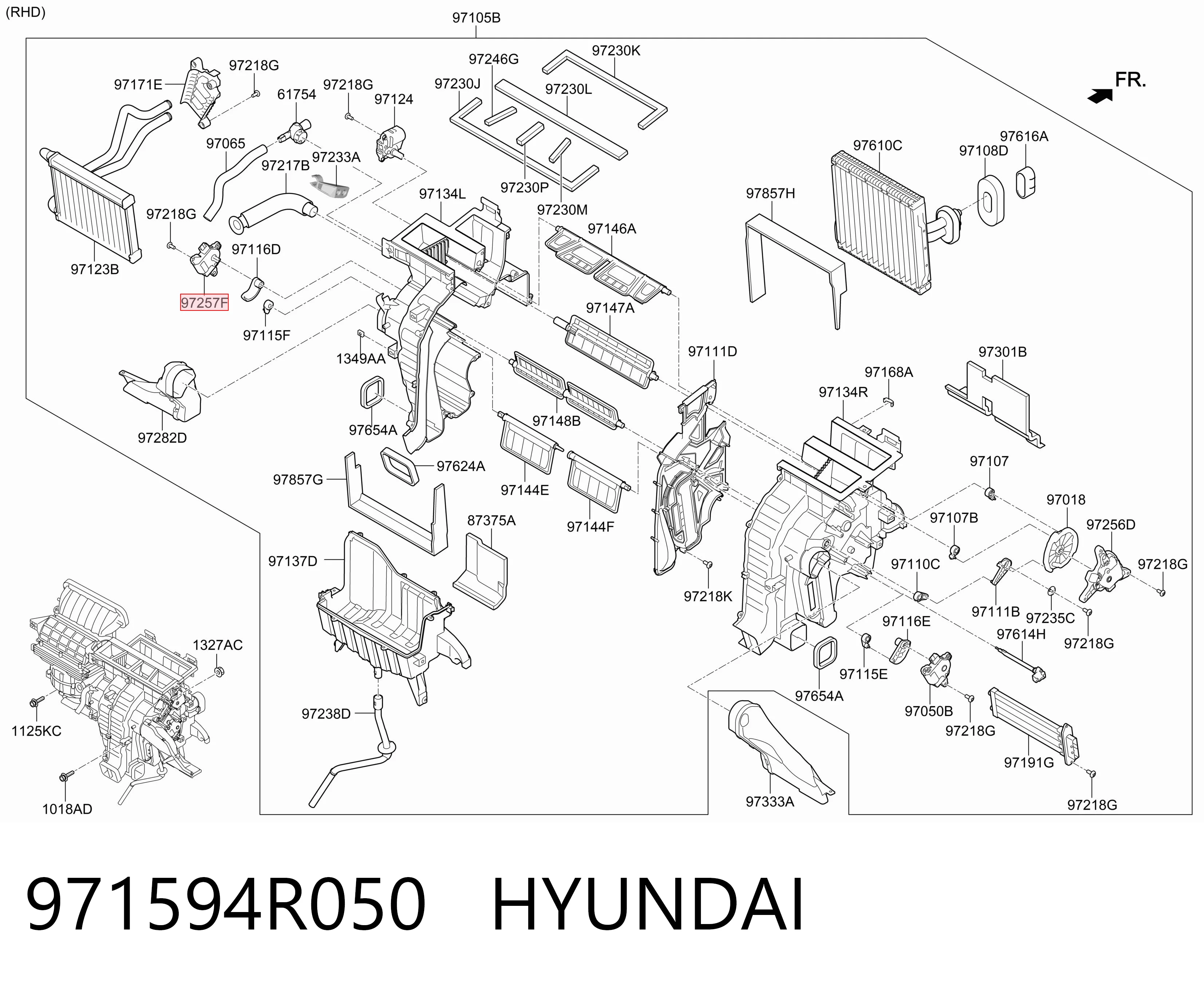 971594R050 Hyundai/Kia Actuador de compuerta de calefacción