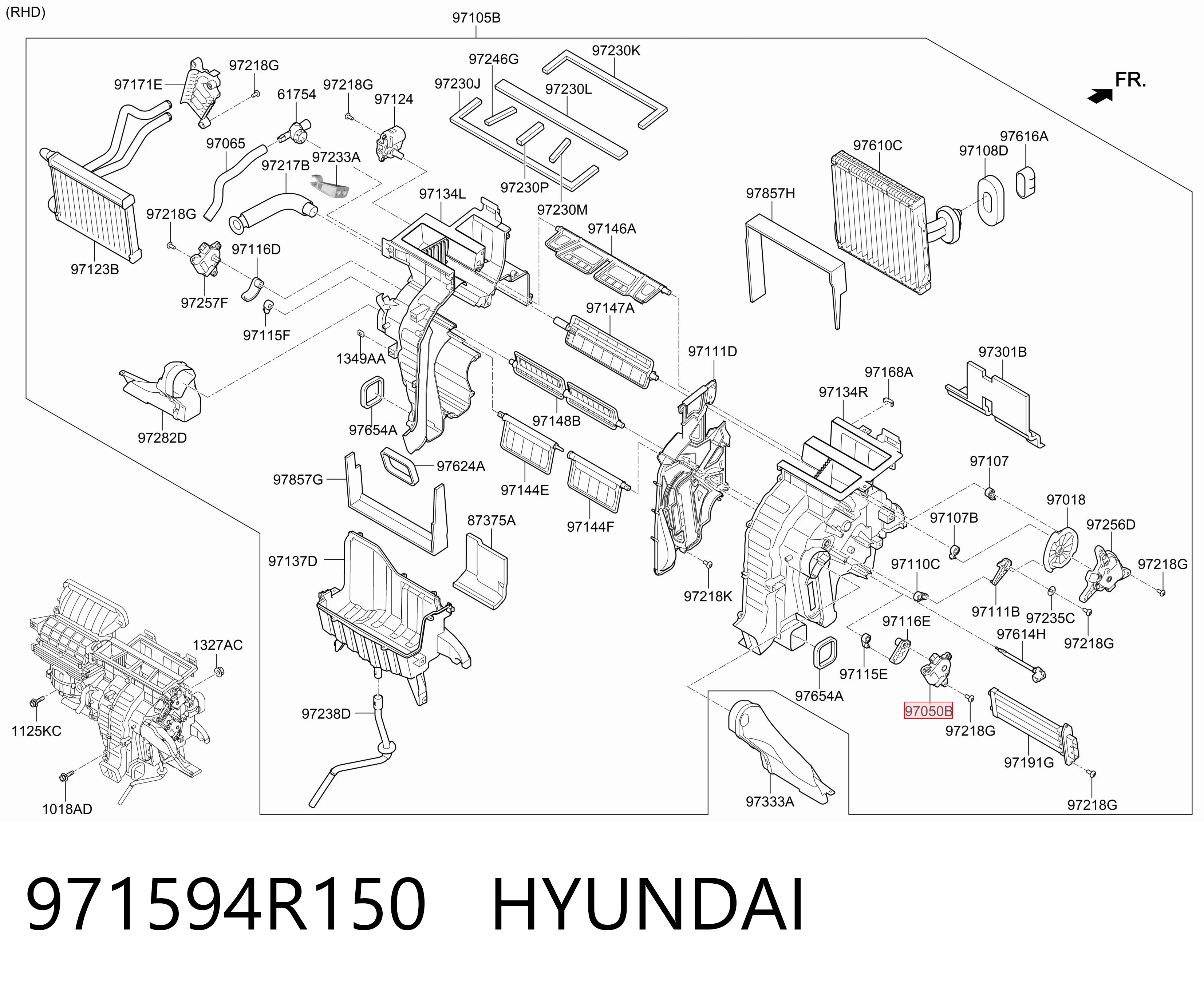 971594R150 Hyundai/Kia Actuador de compuerta de calefacción