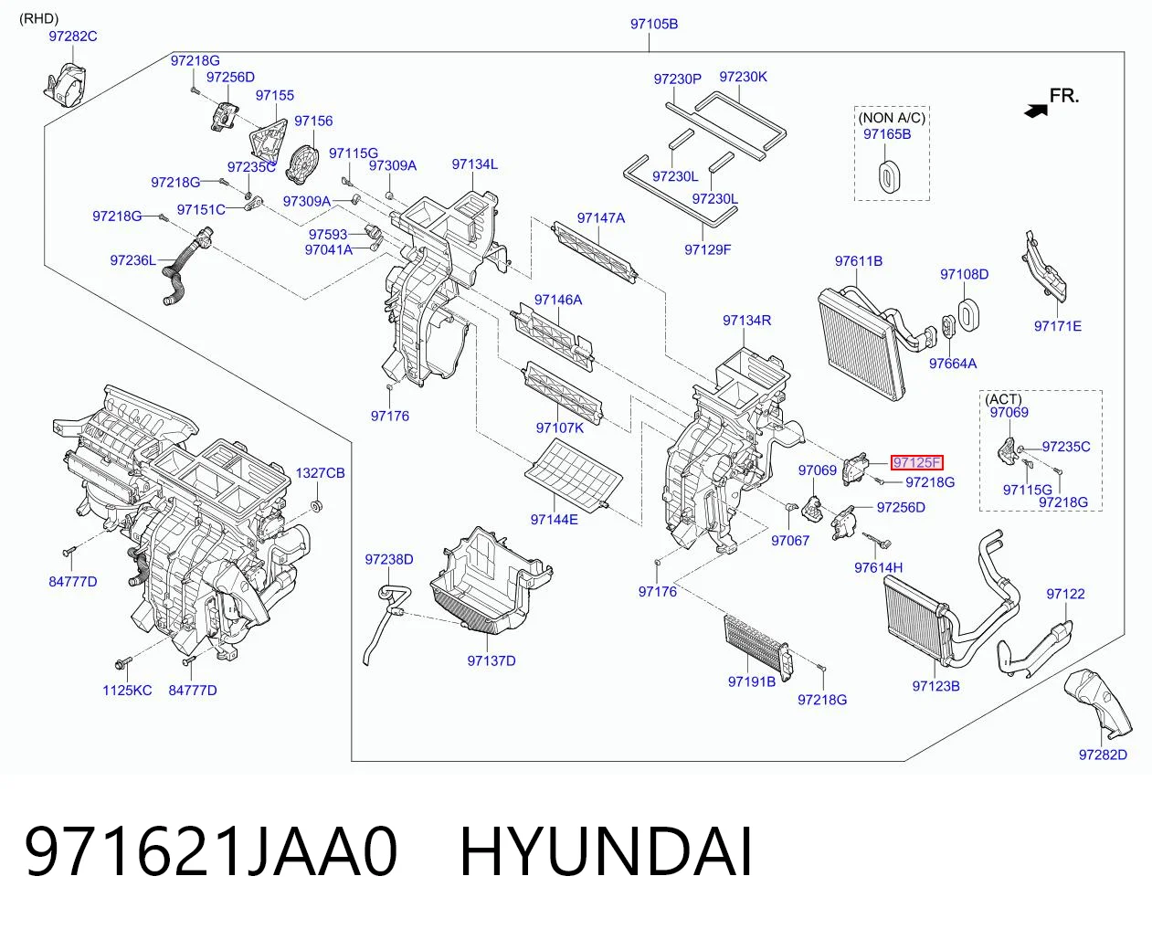971621JAA0 Hyundai/Kia Actuador de compuerta de calefacción