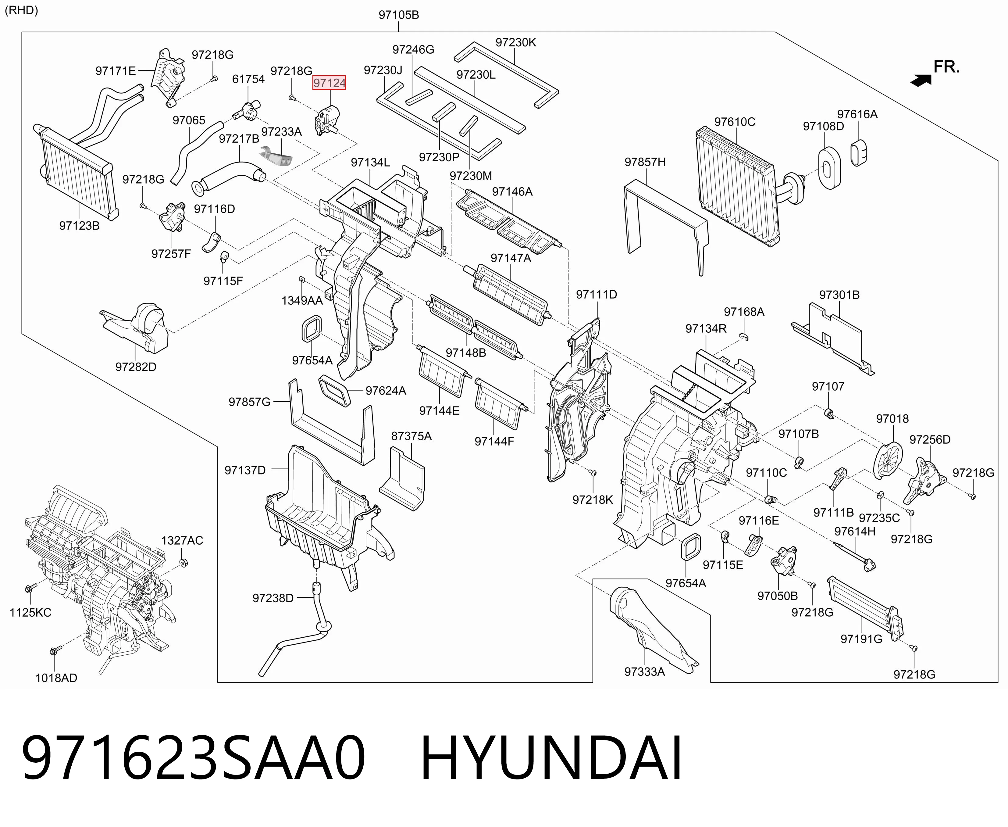 971623SAA0 Hyundai/Kia Actuador de compuerta de calefacción