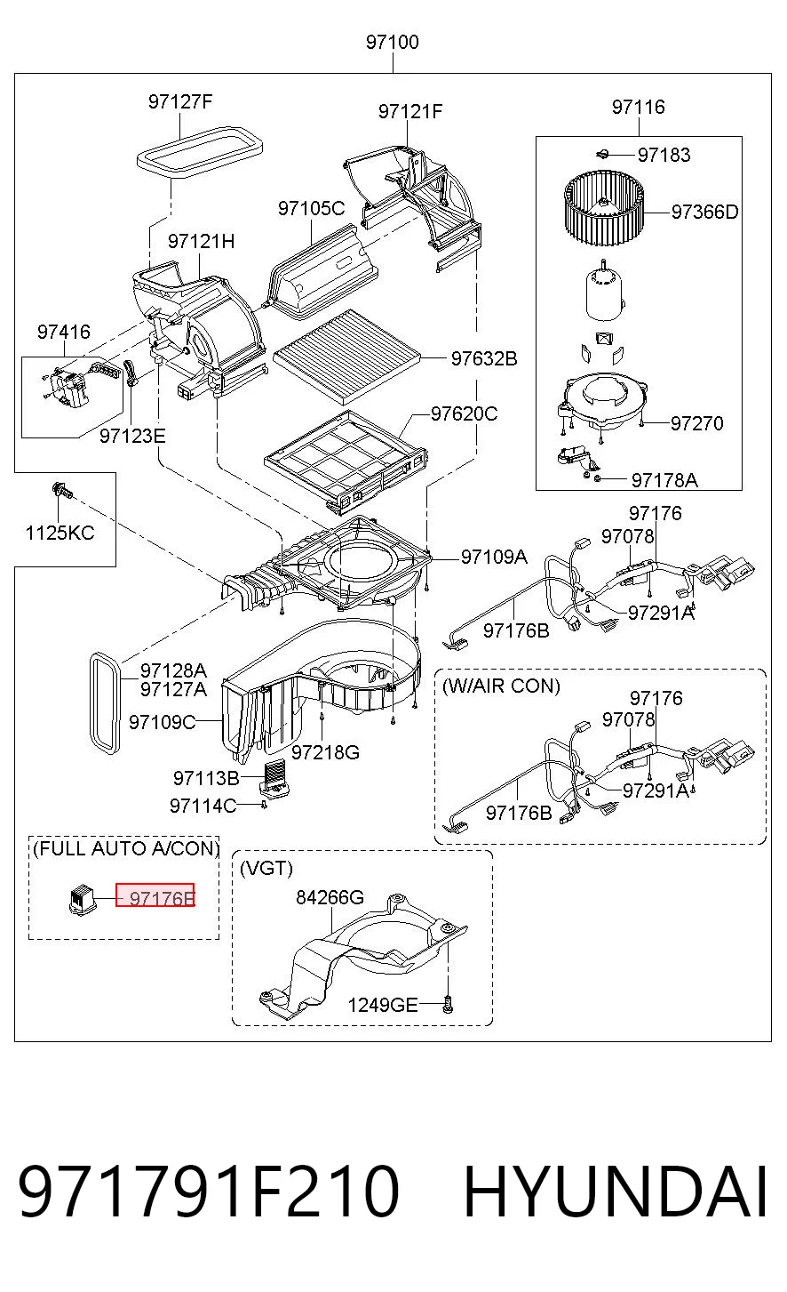 971791F210 Hyundai/Kia Resistencia de calefacción