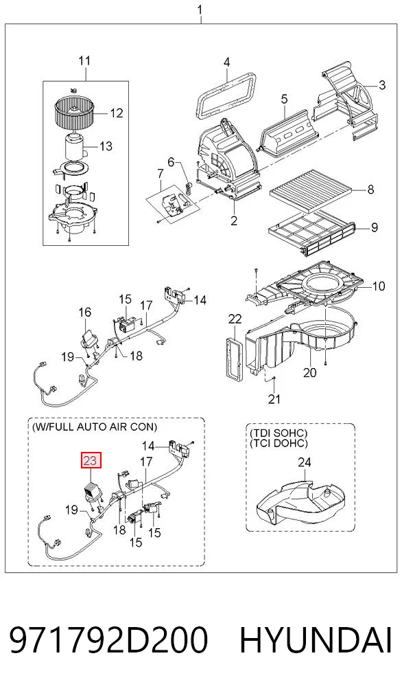971792D200 Hyundai/Kia Resistencia de calefacción
