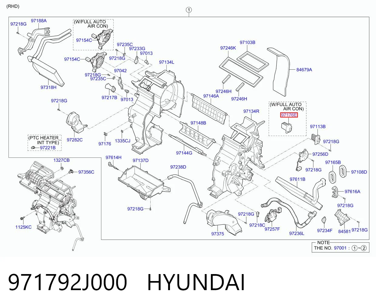 971792J000 Hyundai/Kia Resistencia de calefacción