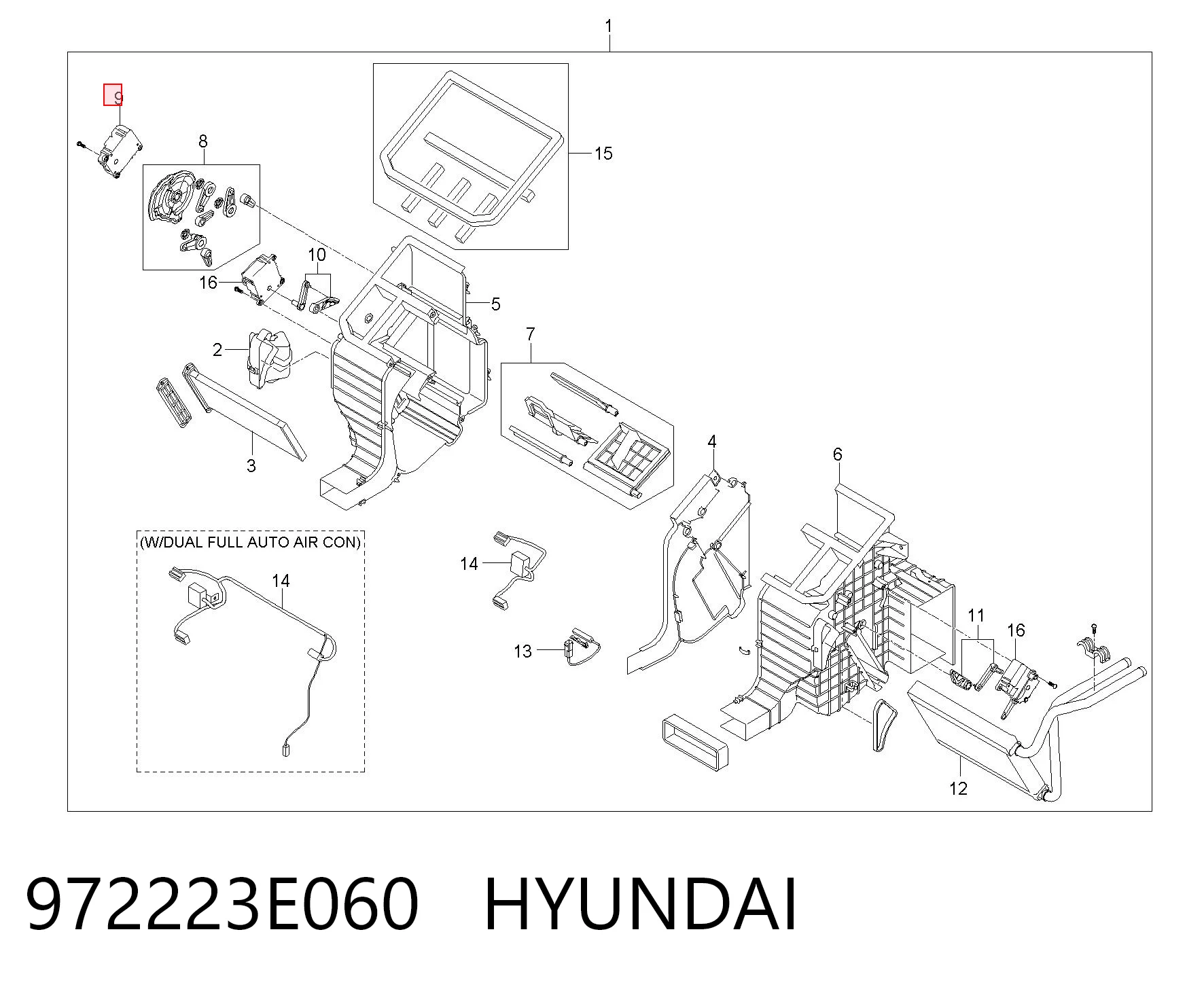 Actuador de compuerta de la calefacción para KIA Sorento I JC