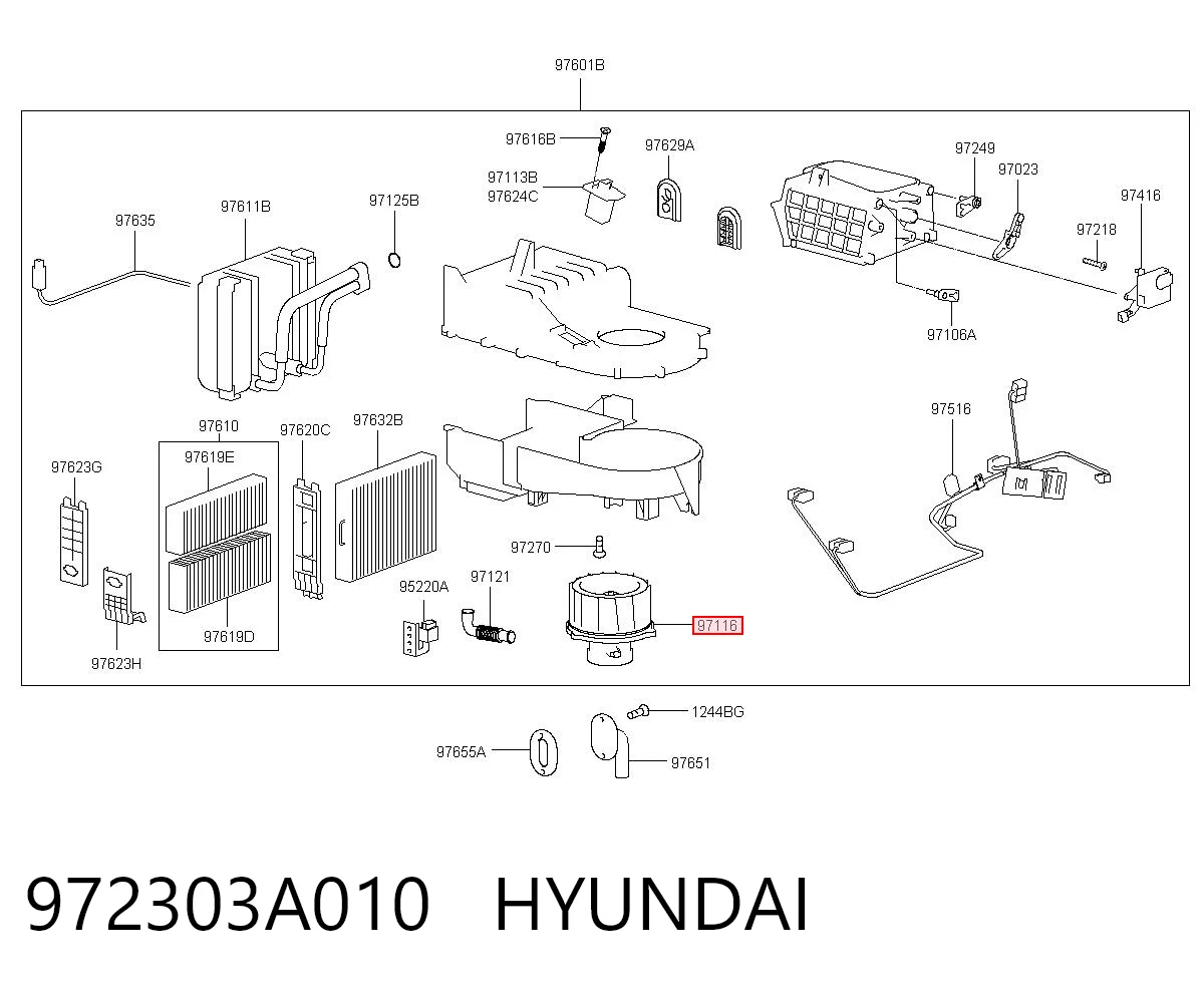 972303A010 Hyundai/Kia Ventilador de habitáculo