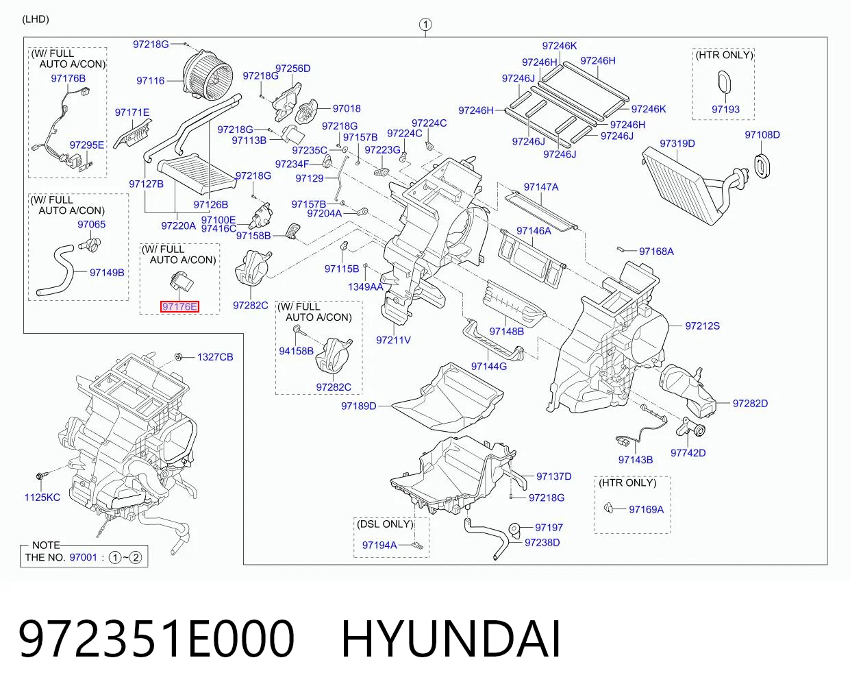 972351E000 Hyundai/Kia Resistencia de calefacción