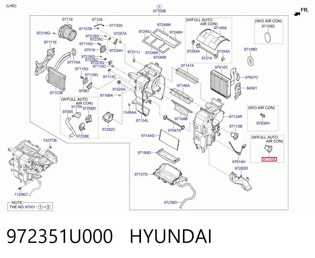 972351U000 Hyundai/Kia Resistencia de calefacción