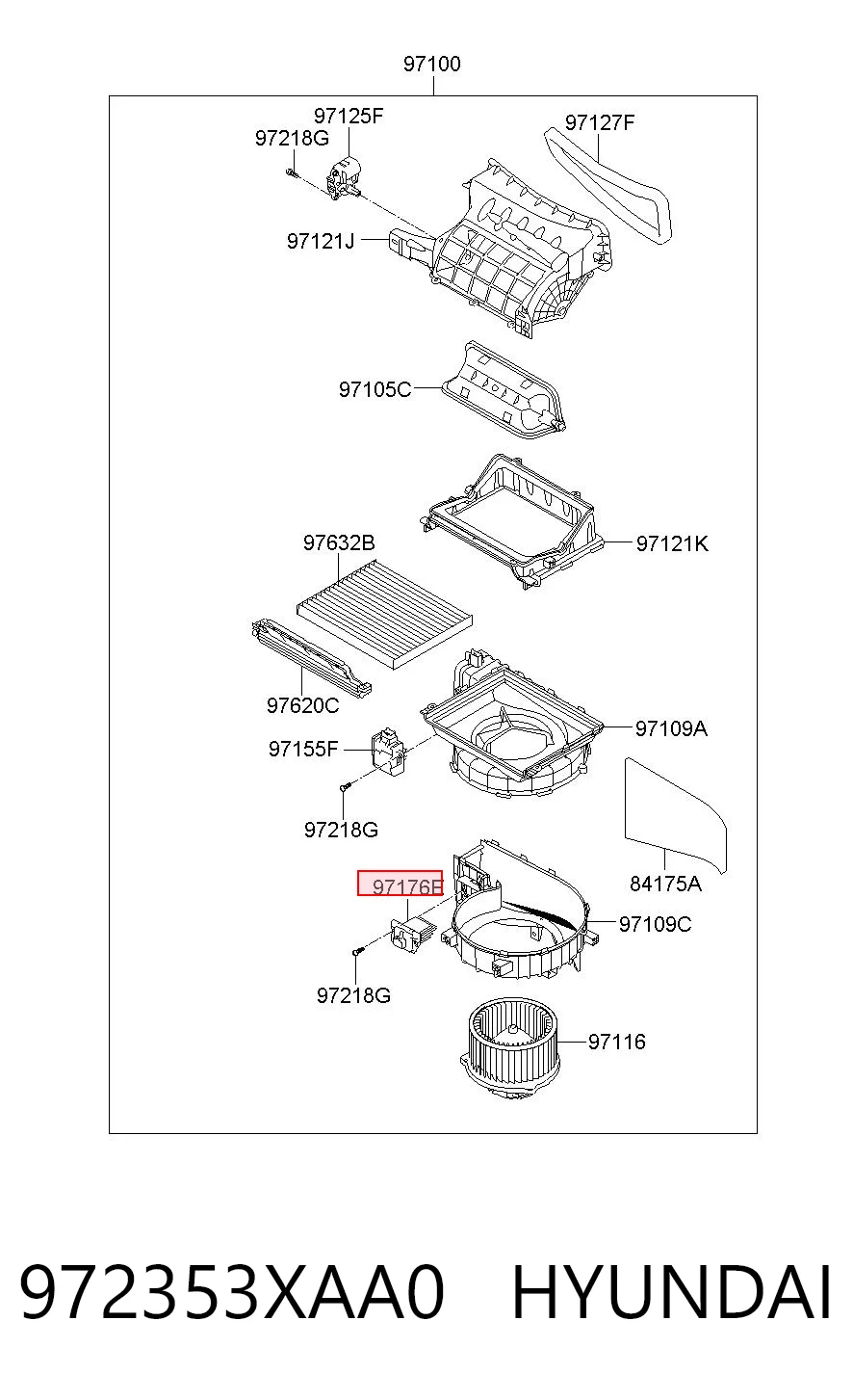 972353XAA0 Hyundai/Kia Resistencia de calefacción