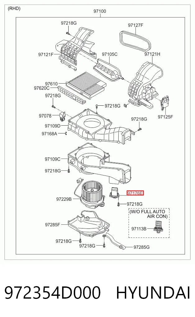 972354D000 Hyundai/Kia Resistencia de calefacción