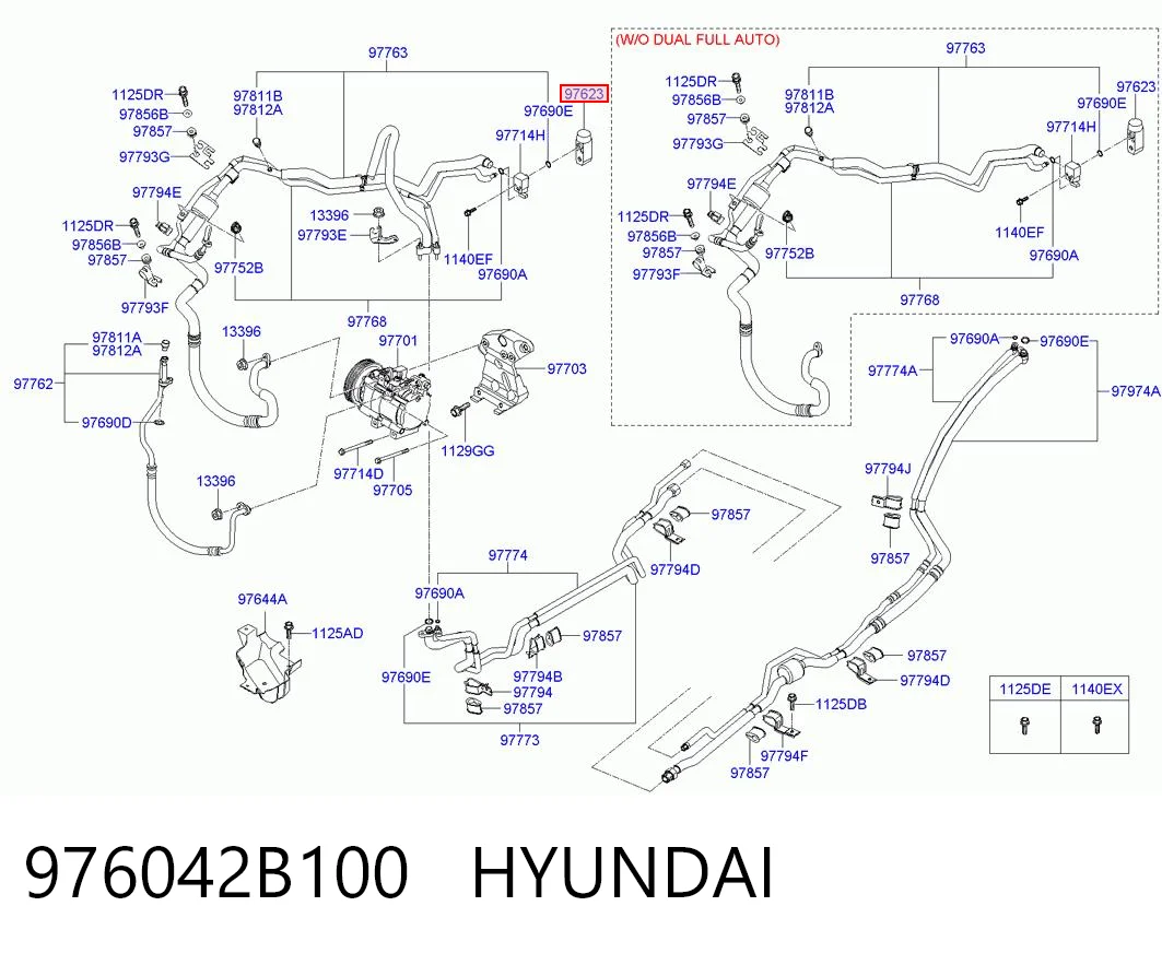 Válvula TRV del aire acondicionado 976042B100 HYUNDAI