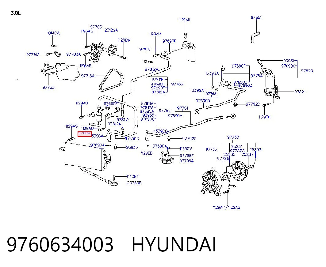 Condensador aire acondicionado para Hyundai Sonata Y-3