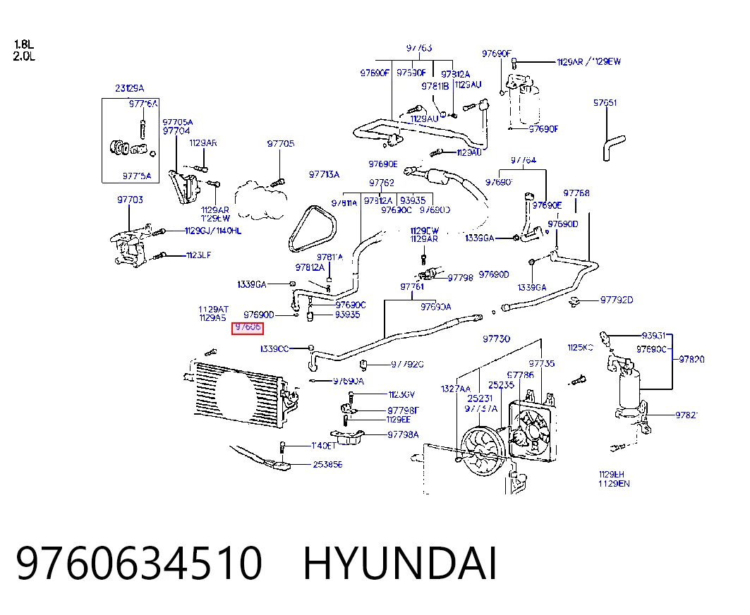 Condensador aire acondicionado para Hyundai Sonata Y-3