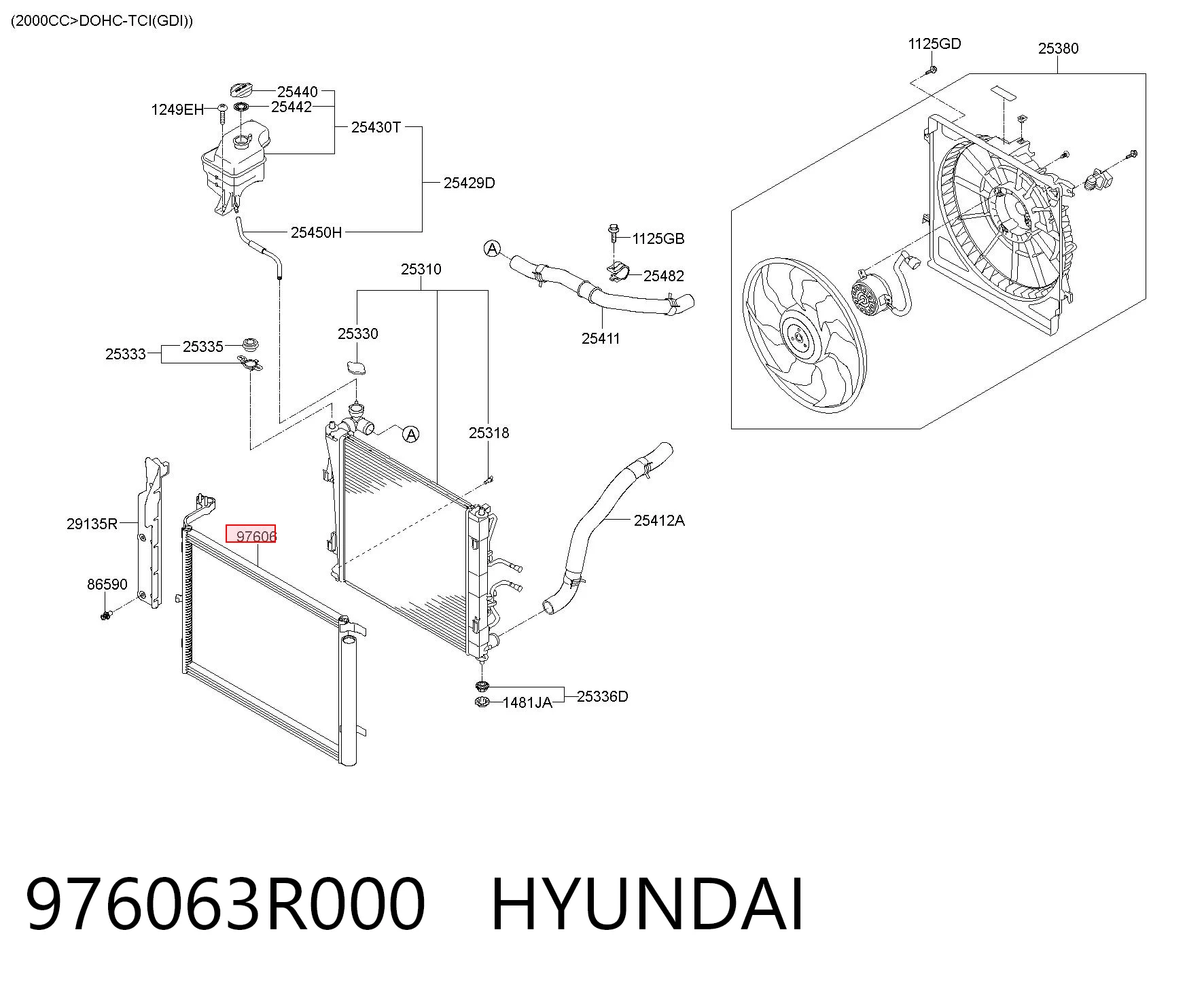 976063R000 Hyundai/Kia Radiador de aire acondicionado