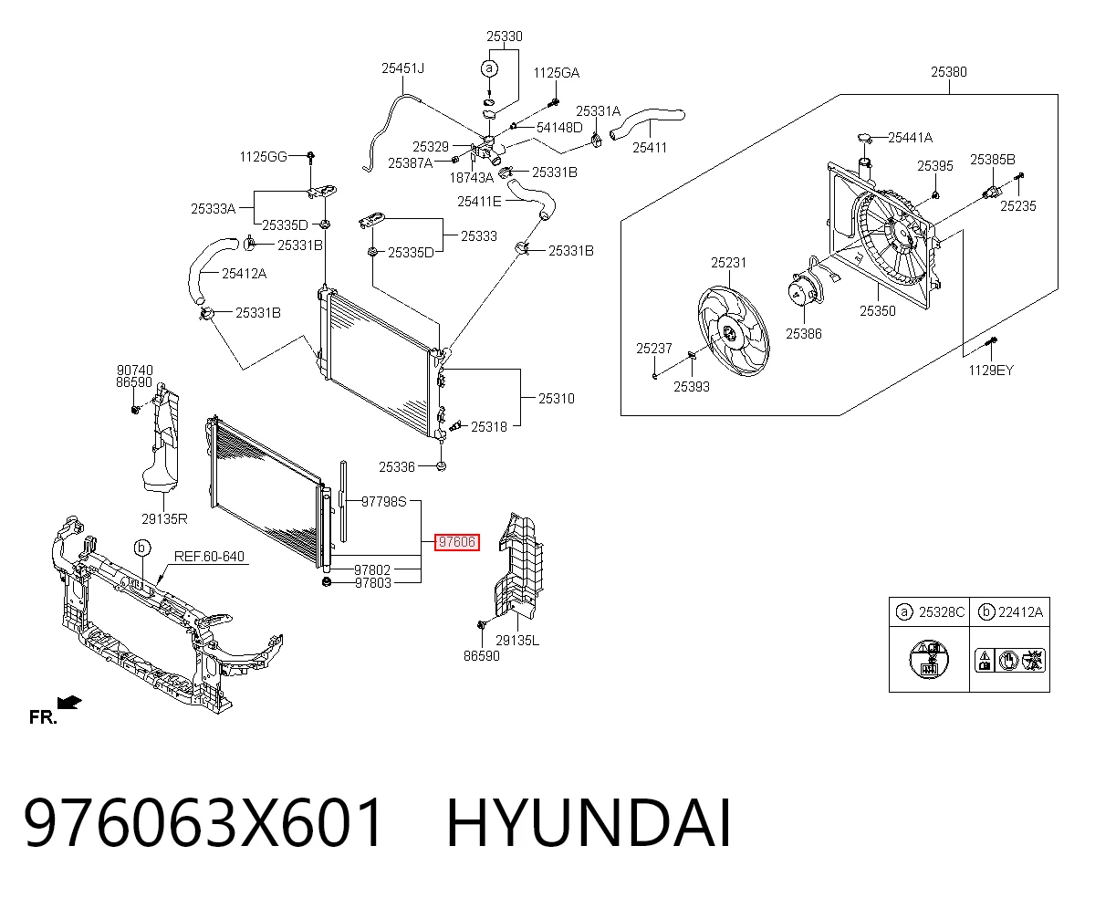 976063X601 Hyundai/Kia Radiador de aire acondicionado