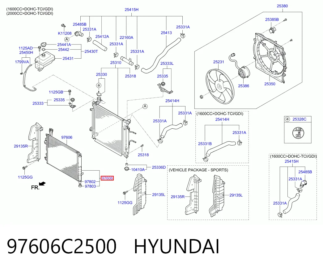 Condensador de aire acondicionado 97606C2500 HYUNDAI