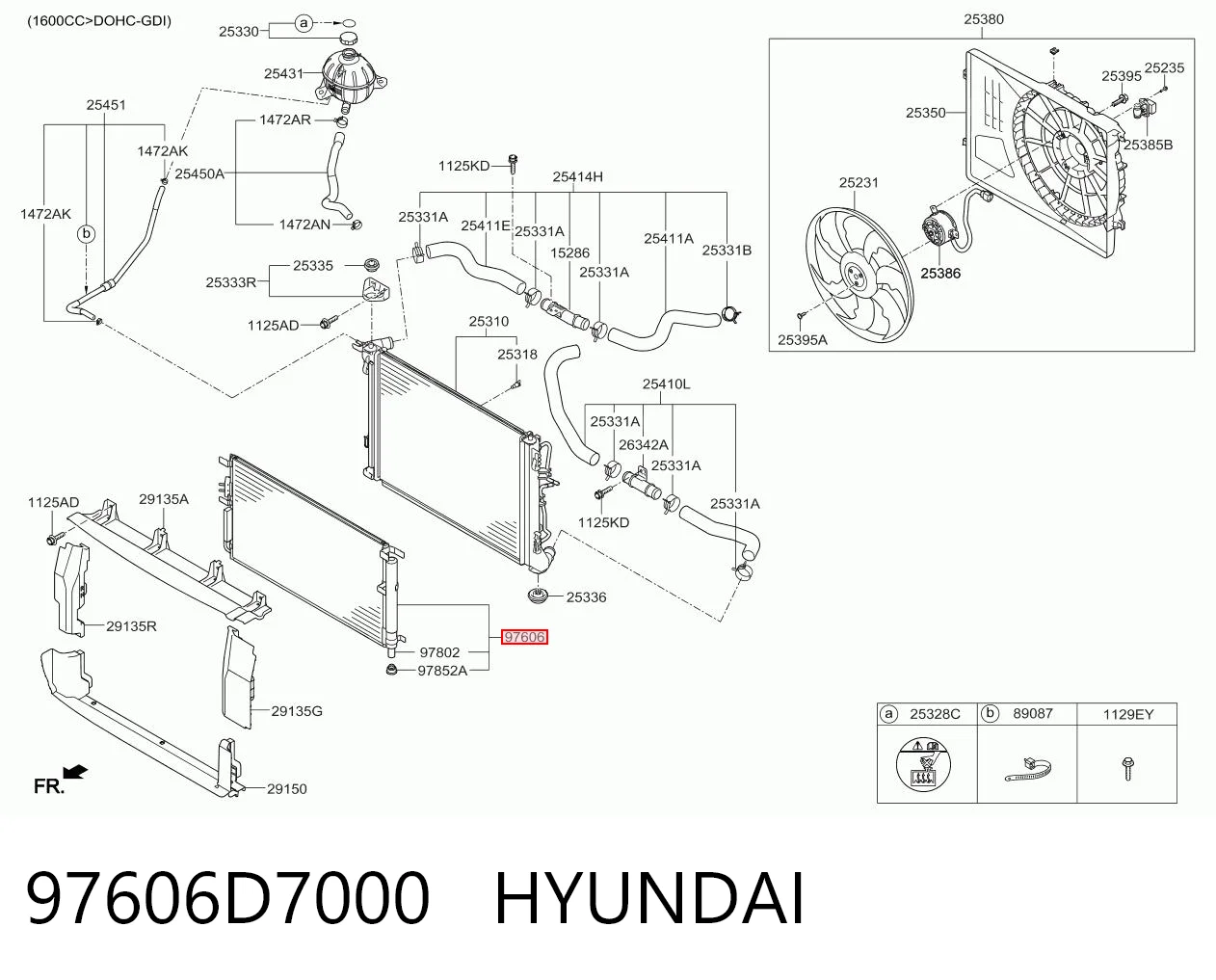 97606D7000 Hyundai/Kia Radiador de aire acondicionado