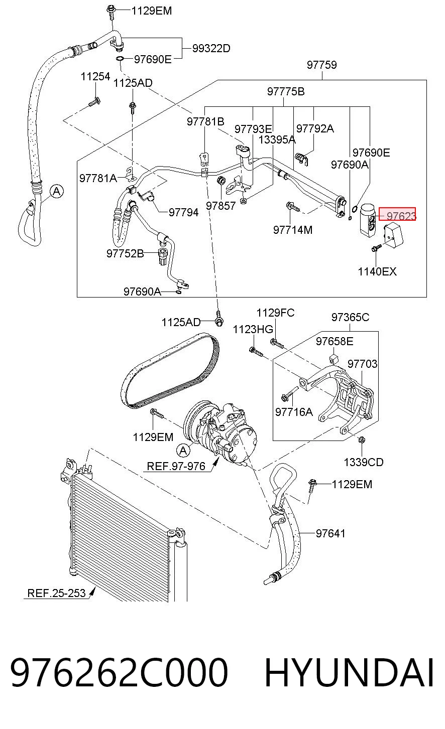 Válvula TRV del aire acondicionado 976262C000 HYUNDAI