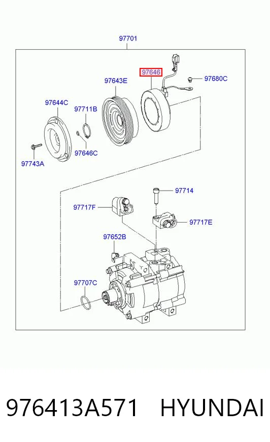 Comprar Embrague (bobina magnética) del compresor de aire acondicionado Hyundai Sonata IV EF a bajo precio
