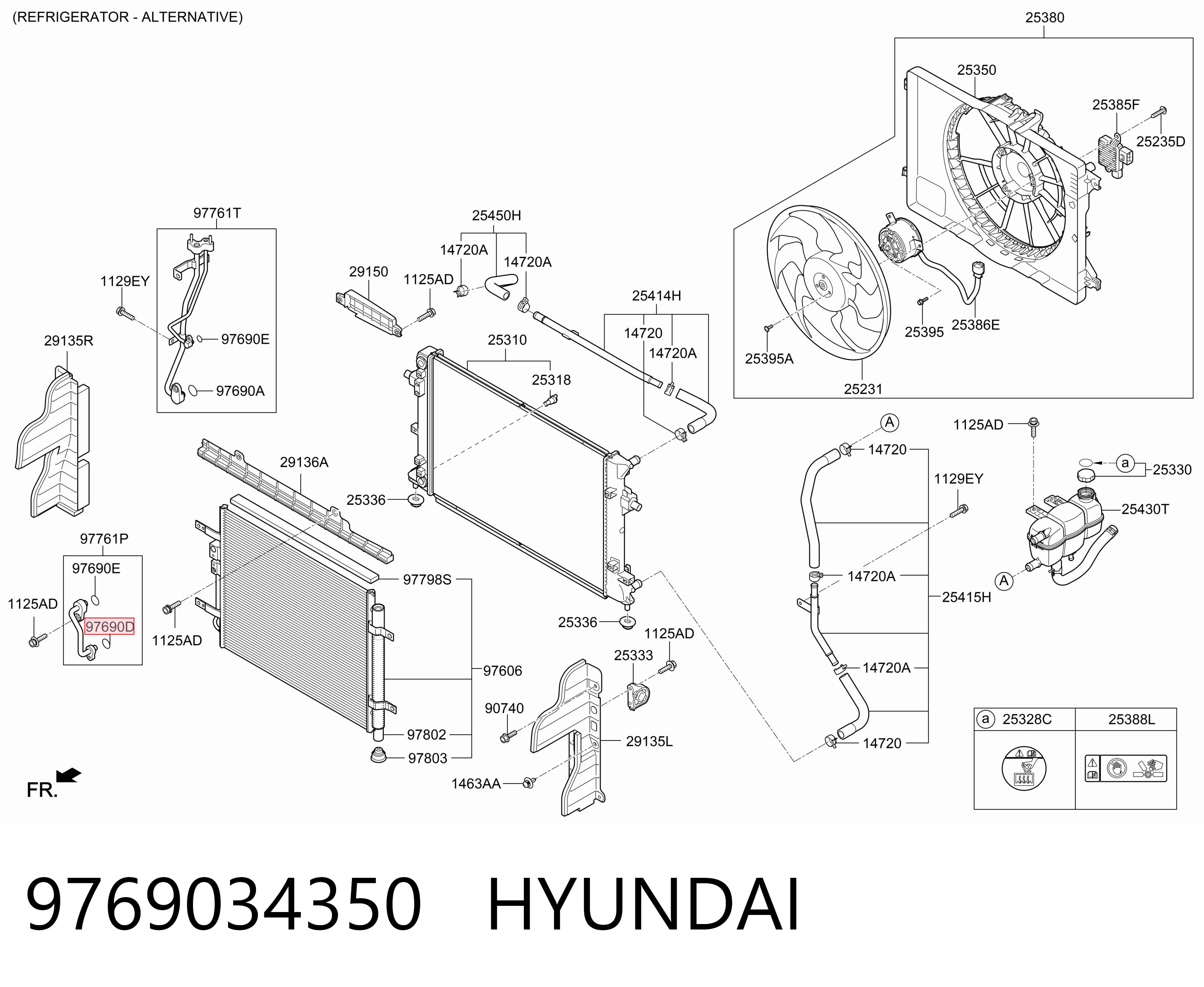 9769034350 Hyundai/Kia Anillo de sellado de la manguera de retorno del compresor