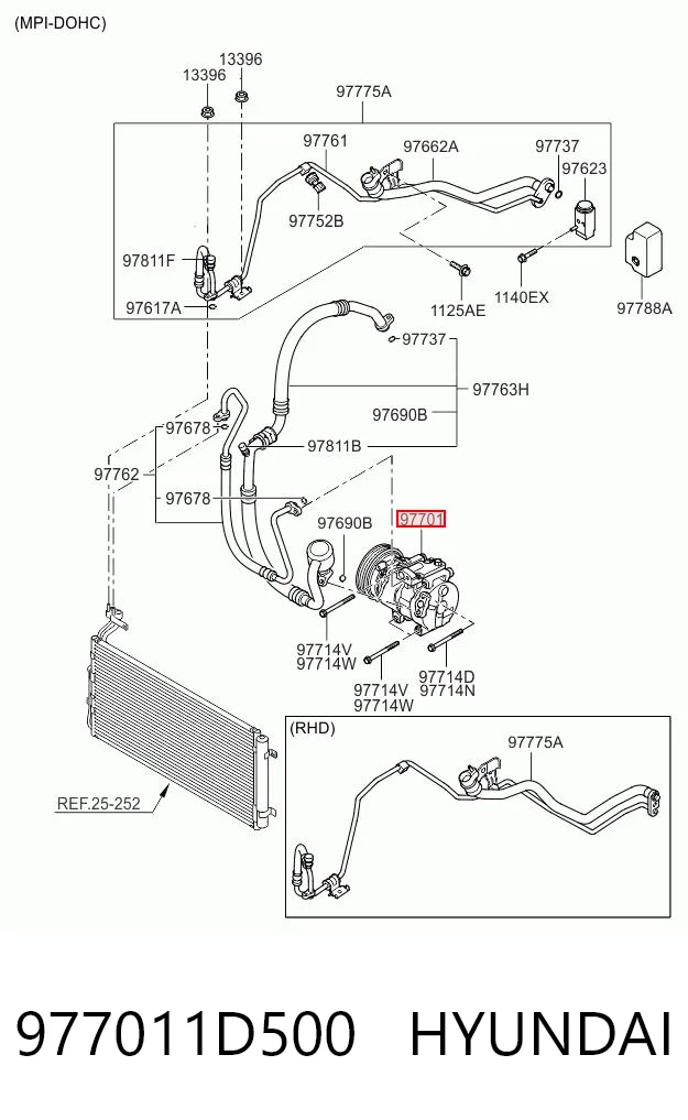 977011D500 Hyundai/Kia Compresor climatizador