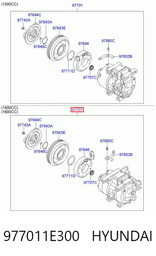977011E300 Hyundai/Kia Compresor climatizador