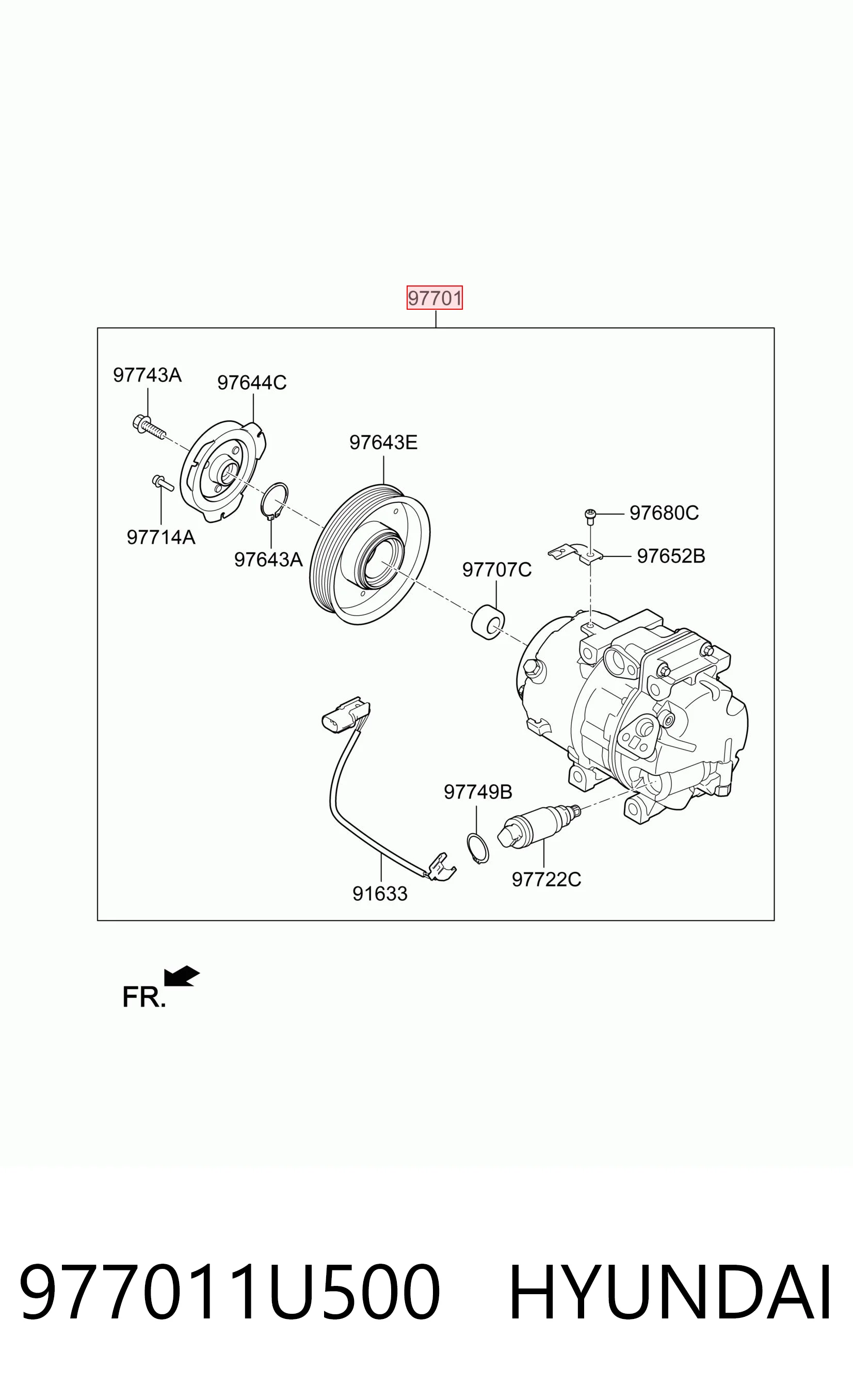 977011U500 Hyundai/Kia Compresor climatizador
