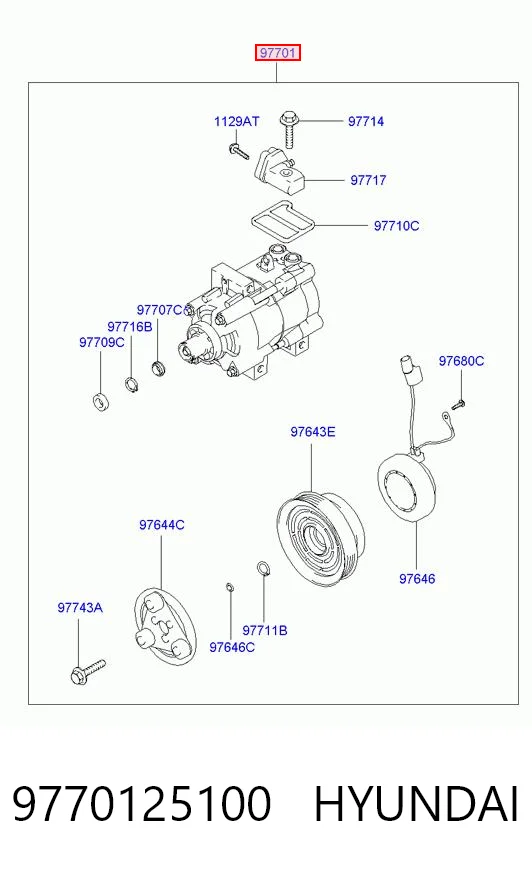 9770125100 Hyundai/Kia Compresor climatizador