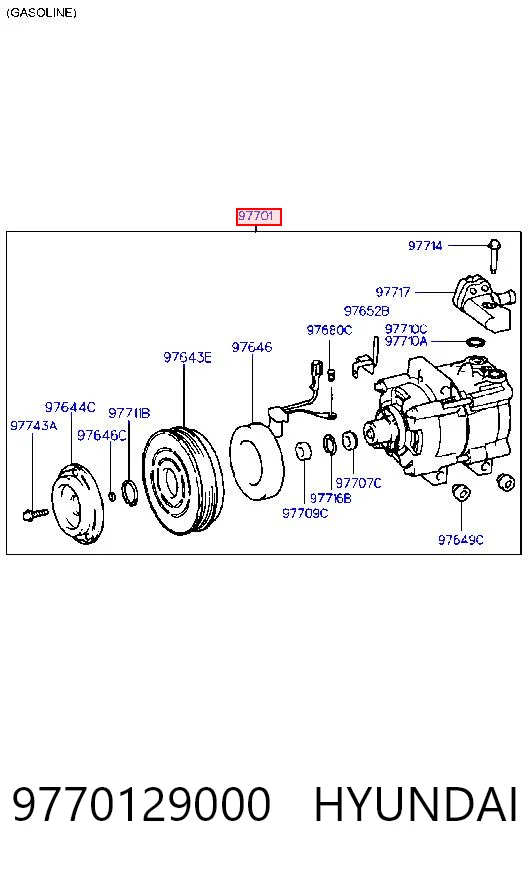 9770129000 Hyundai/Kia Compresor climatizador
