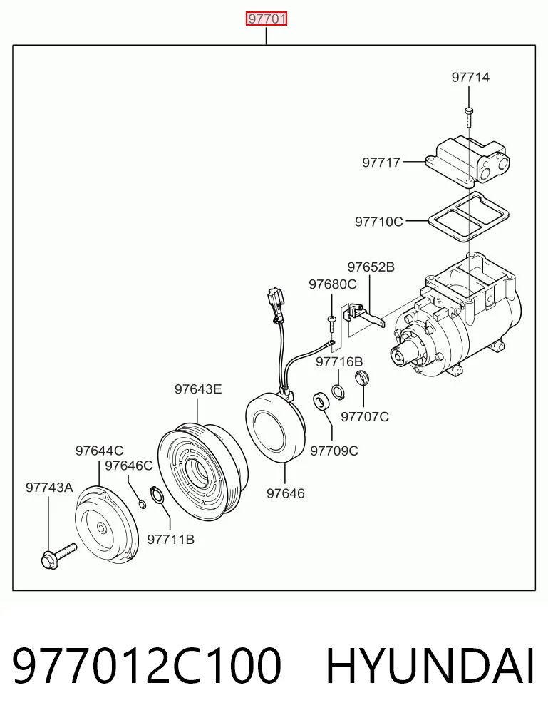 977012C100 Hyundai/Kia Compresor climatizador