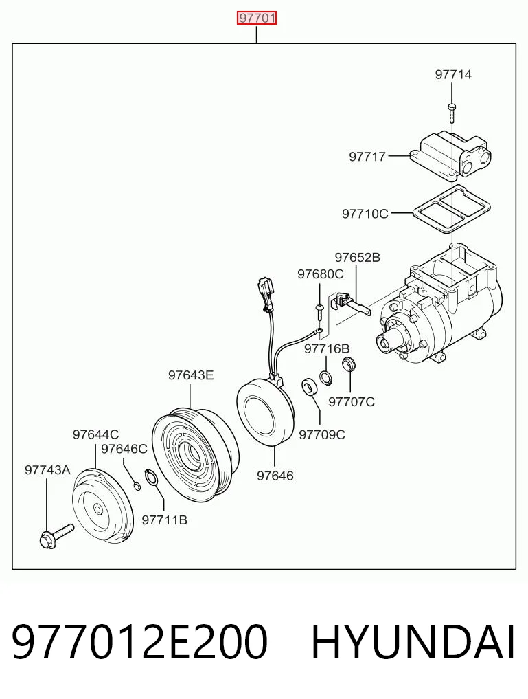 977012E200 Hyundai/Kia Compresor climatizador