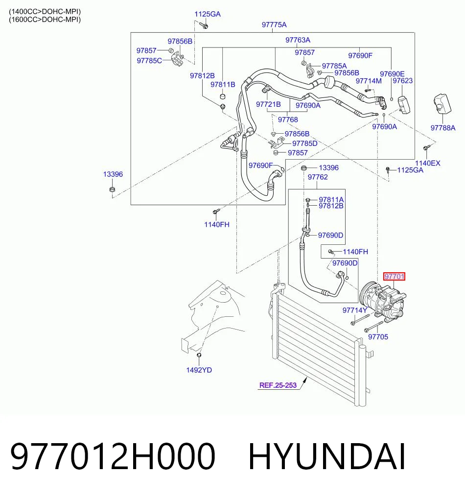 977012H000 Hyundai/Kia Compresor climatizador