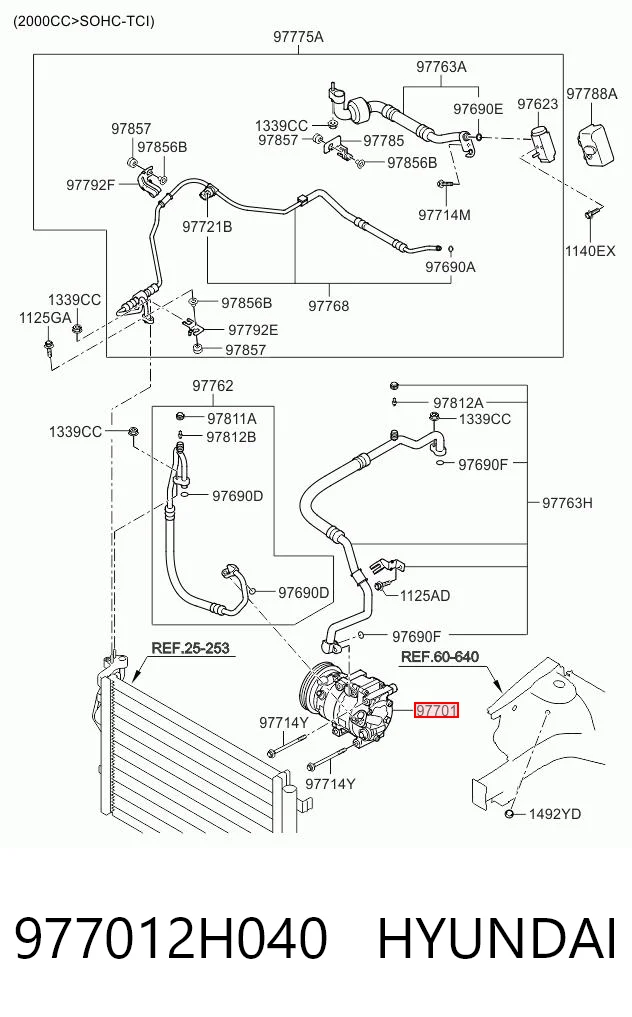 977012H040 Hyundai/Kia Compresor climatizador